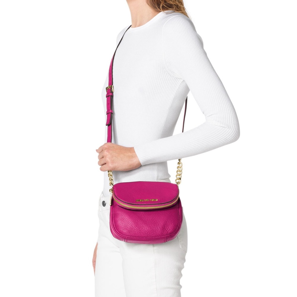 Michael Kors Fuchsia Crossbody Bag with Gold Chain